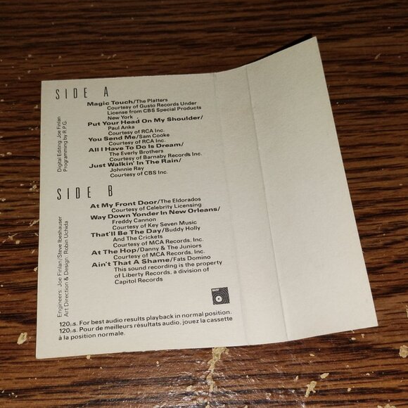 Stars of the Fifties Vol. 1 on cassette (Rockbill Ltd., 1985) - Picture 3 of 3